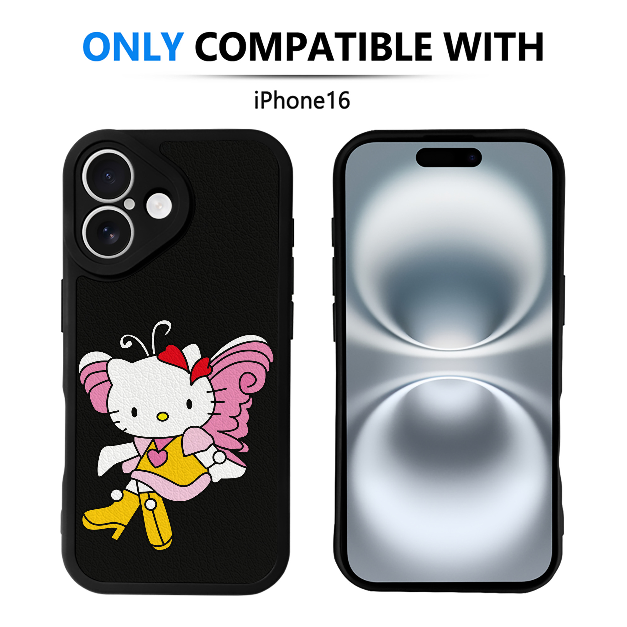 （画像用） Hello Kitty ハローキティ 【iPhone 16シリーズ対応】シリコンスマホケース（レザー調） 材質：シリコン